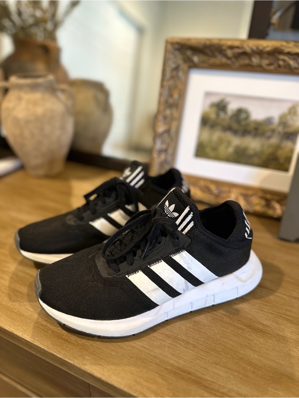Adidas Women's Swift Black & White Sneakers